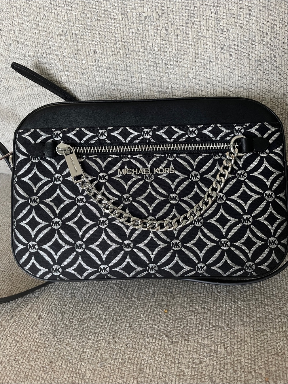 Michael Kors Black & Silver Crossbody Bag